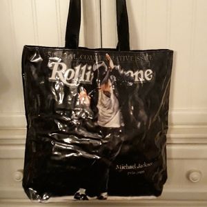 Rolling stone Michael Jackson tote black